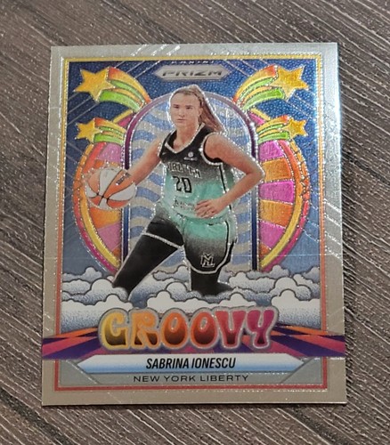 Panini 2025 Prizm WNBA Groovy! No. 9 Sabrina Ionescu New York Liberty