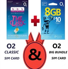 O2 Classic PAY AS YOU GO & o2 £10 BIGBUNDLE BSTANDARD & MICRO NANO SIM CARD