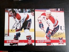 2009 Peter Bondra Rod Langway Washington Capitals Hockey Autographs 35th Year