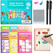 Magic Grooved Handwriting Practice Workbooks for Kids 3-8 Set of 6 