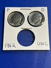 1962 P&D Roosevelt Dimes UNC 90% Silver  “Free Shipping “