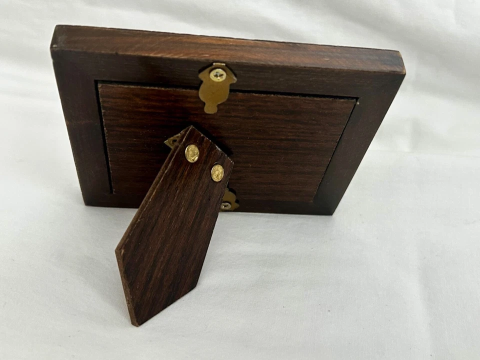 Egyptian Wood Abalone Shell Inlaid Picture Frame Handmade 4.5" X3.75" #1427 - Image 4 of 4