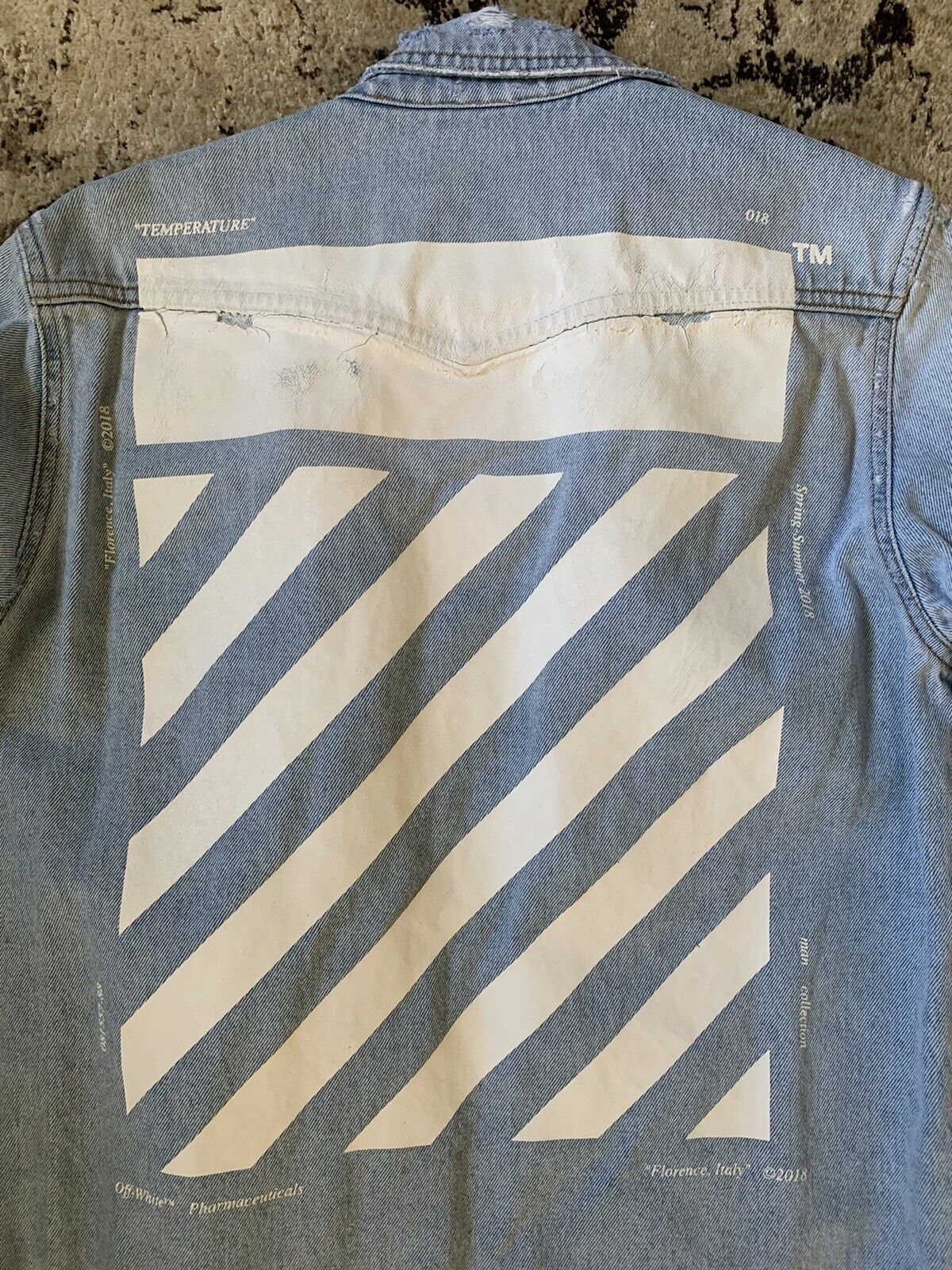 Virgil Abloh Off-White Temperature Denim Shirt Jacket Size S 100% | eBay