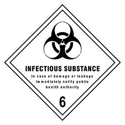 Infektiöse Substanz 6 Zeichen oder Aufkleber | DANG0029