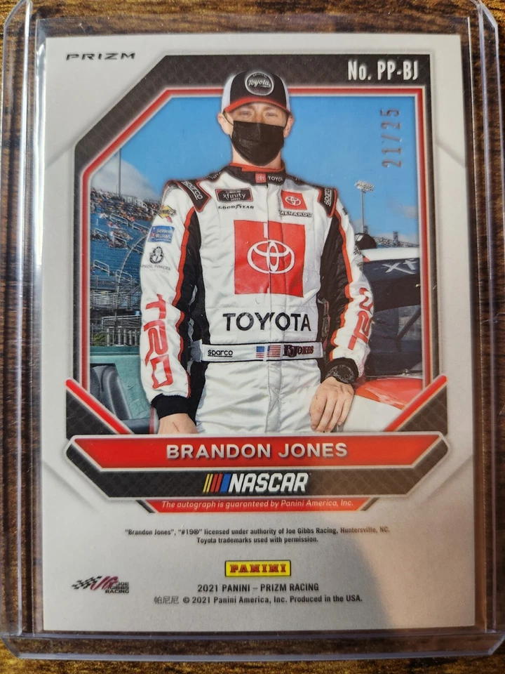 2021 Panini Prizm Racing Brandon Jones Penmanship Pink Prizm Auto 21/25 #PP-BJ - Image 2 of 2