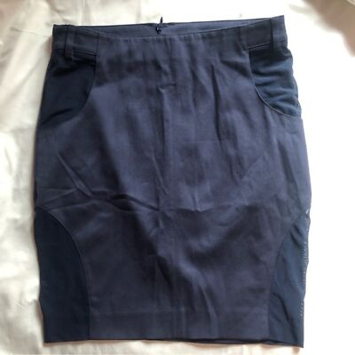 Patrizia Pepe Sera Navy Mesh Detail Skirt Pockets EUR 44/US 4