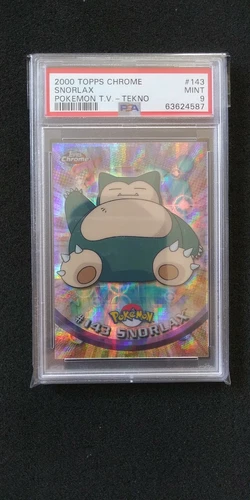 2000 TOPPS CHROME POKEMON #143 SNORLAX TEKNO PSA 9 MINT
