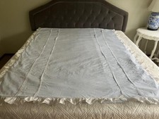 LOVELY WHITE RUFFLED LT. BLUE W/ZIPPERED TWIN DUVET 341