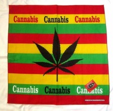 Rasta Stripes Marijuana Weed MJ Cannabis Head Wrap Bandanna Face Mask,Scarf-New2