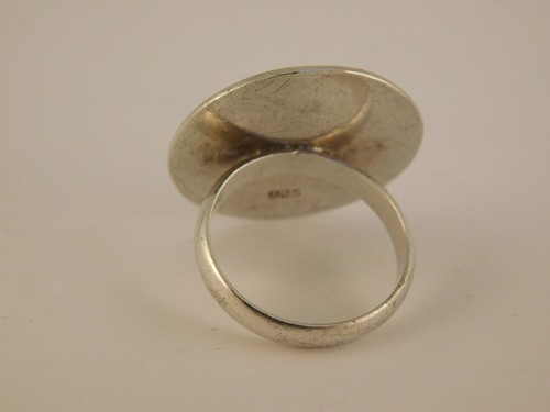 STERLING SILVER HAMMERED DOT ROUND RING SIZE 6 ARTISAN HANDCRAFTED - Afbeelding 6 van 12