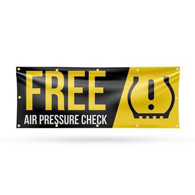 #ad Free Air Pressure Check Vinyl Banner Sign with Metal Grommets Heavy Duty $148.99