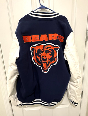 FANATICS CHICAGO BEARS NFL JH DESIGN REVERSIBLE FLEECE LETTERMAN SNAP JACKET
