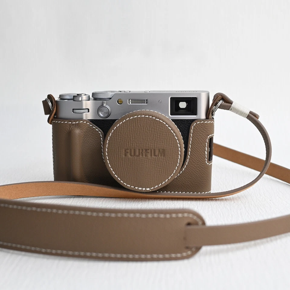 Genuine Leather Camera Bag Protect Case Lens Cover Cap For Fuji X-100VI X100VI - Image 3 of 4