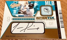 Juan Pierre certified autograph Florida Marlins 2004 Fleer Authentix card #46/75