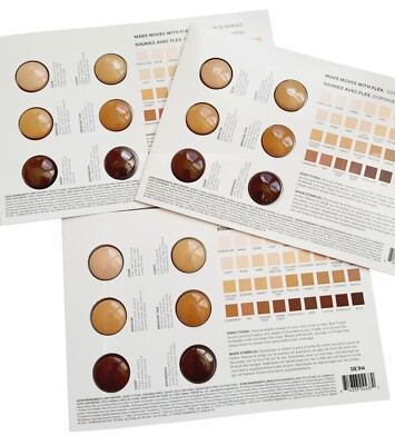 3× Milk Makeup Flex Foundation Stick Sample Cards 6 Shades Light to ...