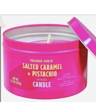 Trader Joes 🔥Salted Caramel and Pistachio Brazil Nut CANDLE 5.7 oz New &limited