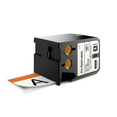 Dymo XTL industrial Strength orange PreSize Black on White Label Tape 51x102mm