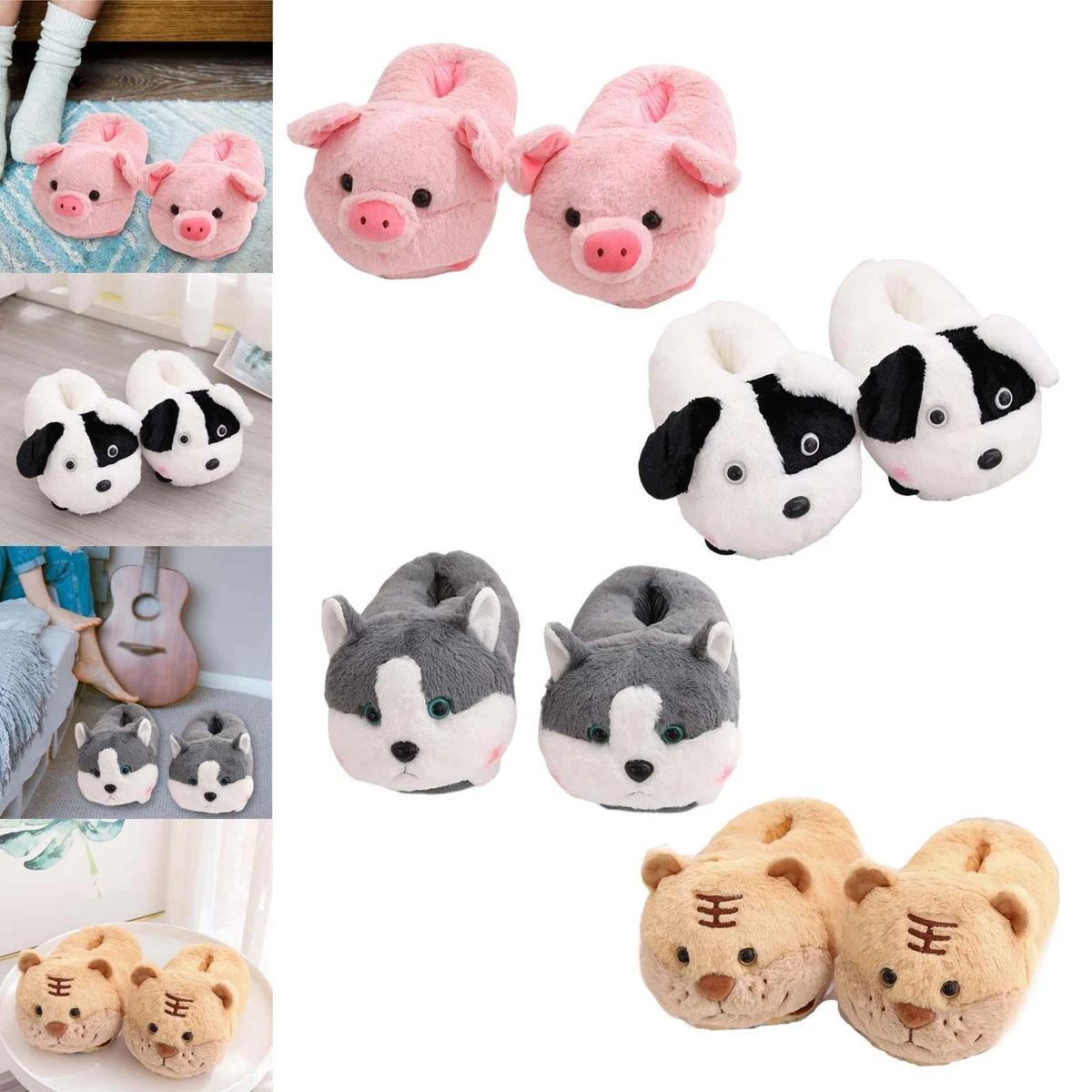 Pantofole Animali di Peluche per Uomo Donna Pantofole da Esterno per Interni