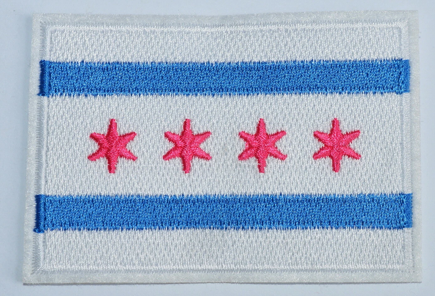 10x PINK STAR CHICAGO CITY FLAG Embroidered Punk Iron On patch ≈3.6*2.5"