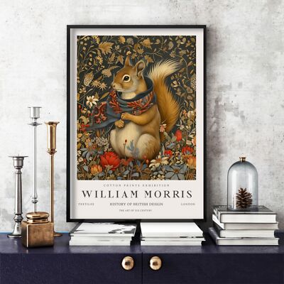 William Morris Druck, William Morris Ausstellung Poster Eichhörnchen (493c)