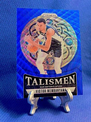 2024-25 Panini Prizm Talismen Blue Wave Victor Wembanyama #10 #/175 SPURS