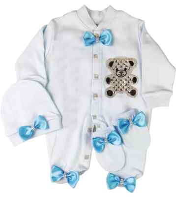Personalisieren Strampler Decke Flügel Unisex Set Schlafanzug Teddybär Set