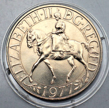 ENGLAND: 1 Crown 1977: 25. JAHRE KRÖNUNG ELIZABETH, Cu-Ni, St/bfr, S49/Be7