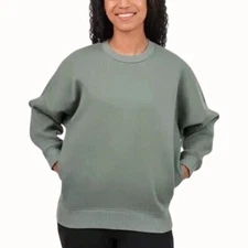 Tuff Athletics Womens Sweatshirt Fleece Crew Neck Long Sleeve, Green, M