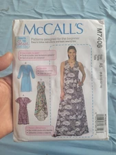 McCalls M7406 Misses Wrap Dress and belt Sewing Pattern sz 6-14