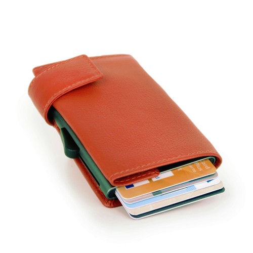 Mini monedero de cuero SecWaL 2 tarjetero RFID con monedero botón a presión - Imagen 63 de 91