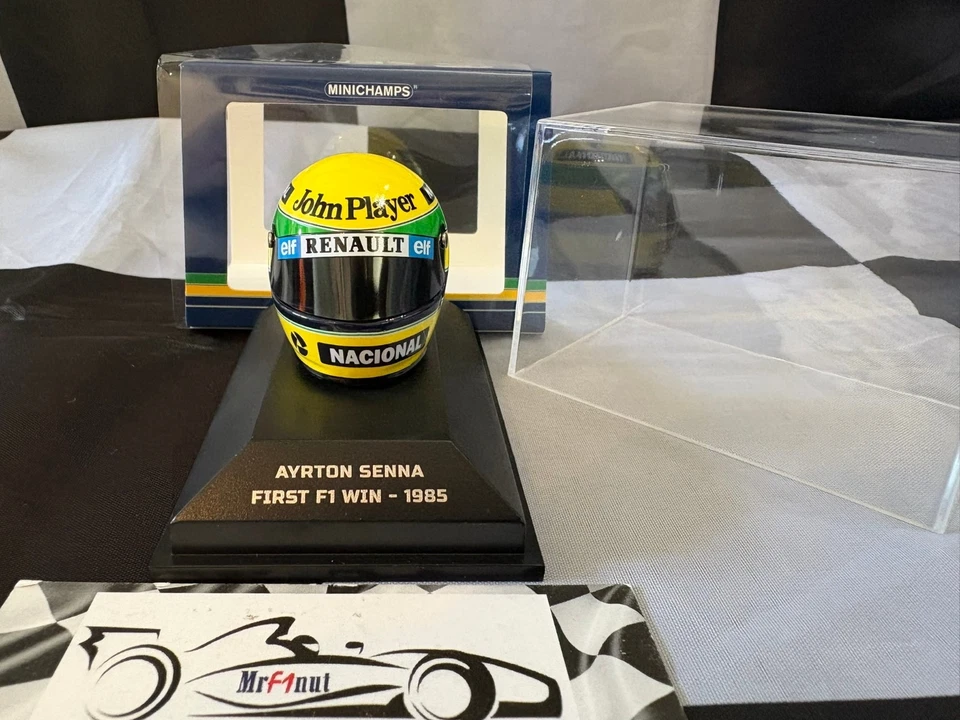 1:8 Minichamps 540308512 Ayrton Senna Helmet Lotus 1st Win Portugal 1985 - Image 3 of 4