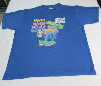 Vtg 1988 Super Shirts Mean Wicked Wild Nasty Lets Boogie Green Monster Art Sz. L