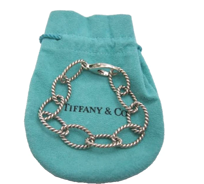 アクセサリー Tiffany Vintage Silver Rope Bracelet Tiffany Rope Bracelet In Vintage Designer Fine Bracelets for sale