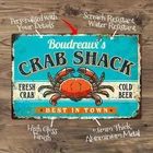 Vintage Coastal Style Crab Decoration - Heavy Iron Tin Metal Signs Home Décor
