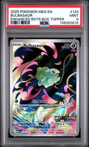 Pokémon TCG - Bulbasaur 133/132 - Enhanced Mega Evolution Stamped Promo - PSA 9