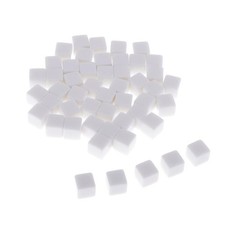 50Pieces Square Edge Blank Dices D6 Six Sided RPG Gaming Dice Gift White
