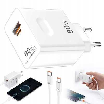 Für Honor Netzteil Supercharge Schnellladegerät USB C Ladegerät 2-Port 80W