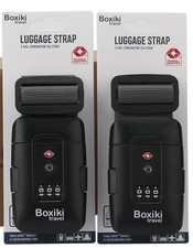 Charcoal Grey TSA Approved Luggage Straps Set of 2, Precision-Engineered Adju...