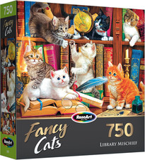 Cra-Z-Art Fancy Cats 750 Piece Jigsaw Puzzle - Library Mischief