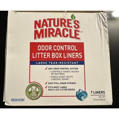 Nature's Miracle Litter Box Liners Odor Control Cat Fresh Scent Large 7 Ct