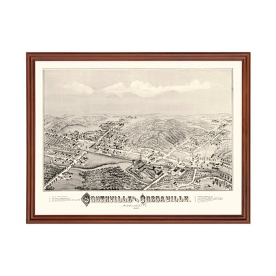 Old Map of Southville, MA 1887 - Vintage Southville Massachu