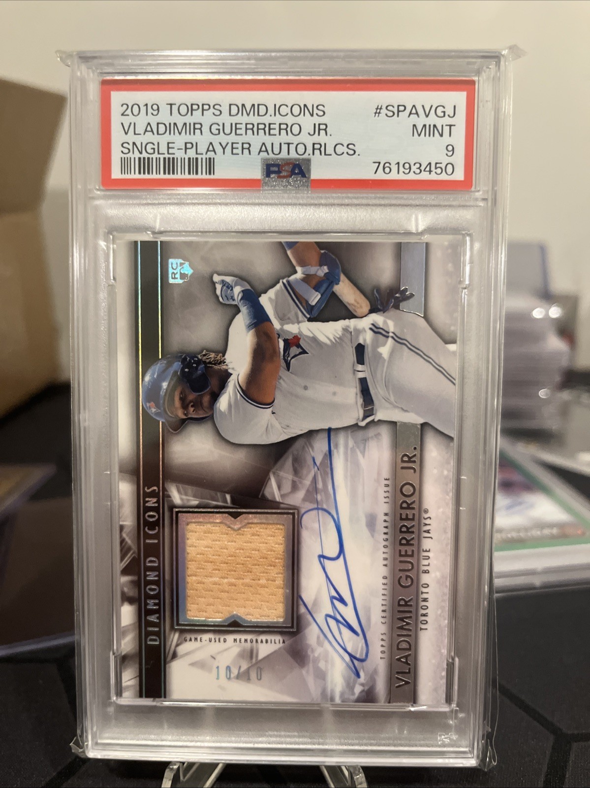 2019 Topps Dimmond Icons Vladimir Guerrero Jr. Rookie Patch Auto PSA 9 10/10🔥🔥