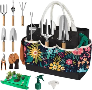 22Pcs Gardening Tools Set for Women Heavy Duty Garden Hand Tool Kit Birthday Gif