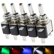 1PCS 12V 20A Cars Boats Truck Illuminated Led Toggle Switch Red Blue Green White