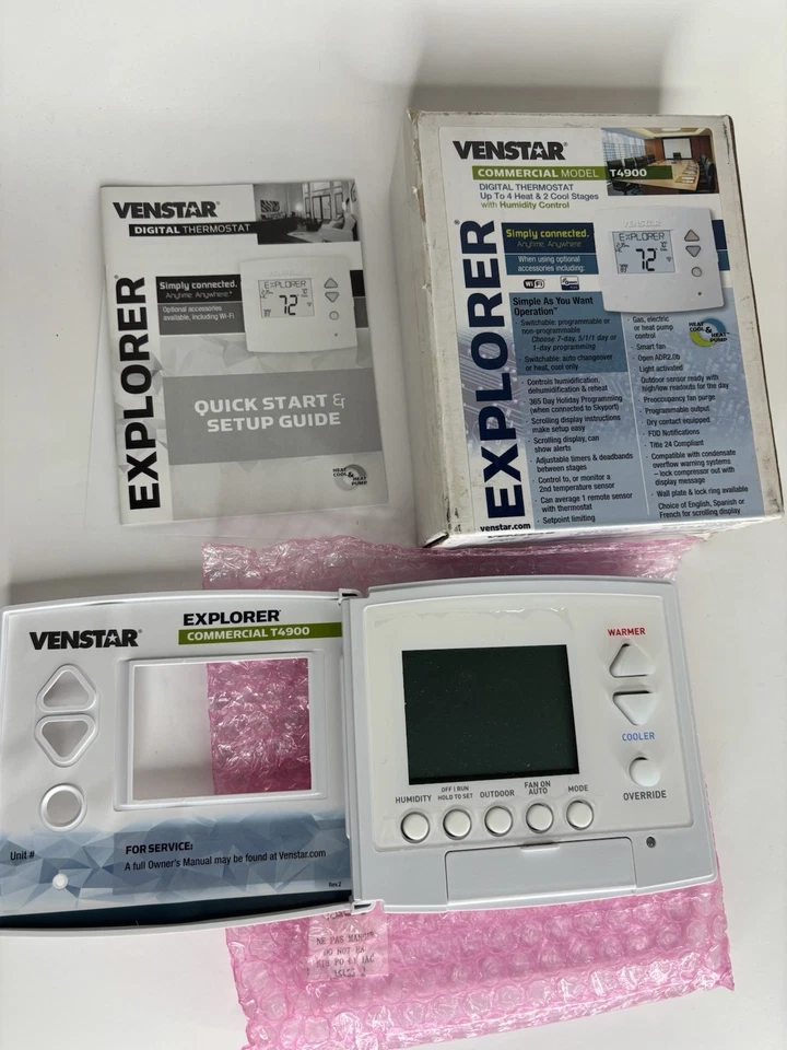 Venstar Explorer T4900 Commercial Digital Thermostat with Humidity Control - Image 4 of 4