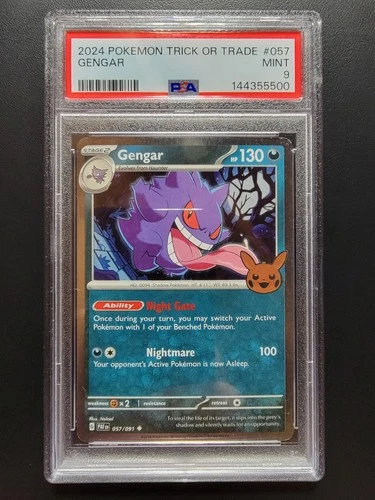 2024 POKEMON TCG TRICK OR TRADE #057 GENGAR PSA 9 Mint Graded