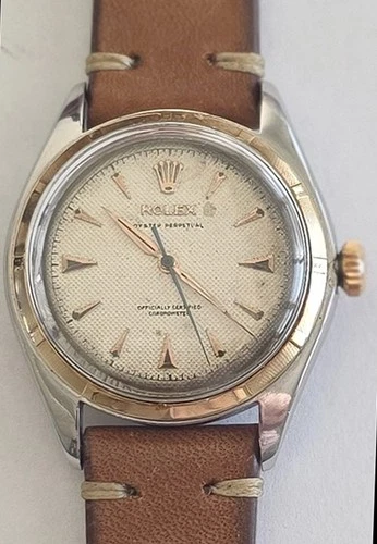 1947 Vintage Rolex Oyster Perpetual Two Tone "Big Bubble" 36mm Watch Ref. 5029