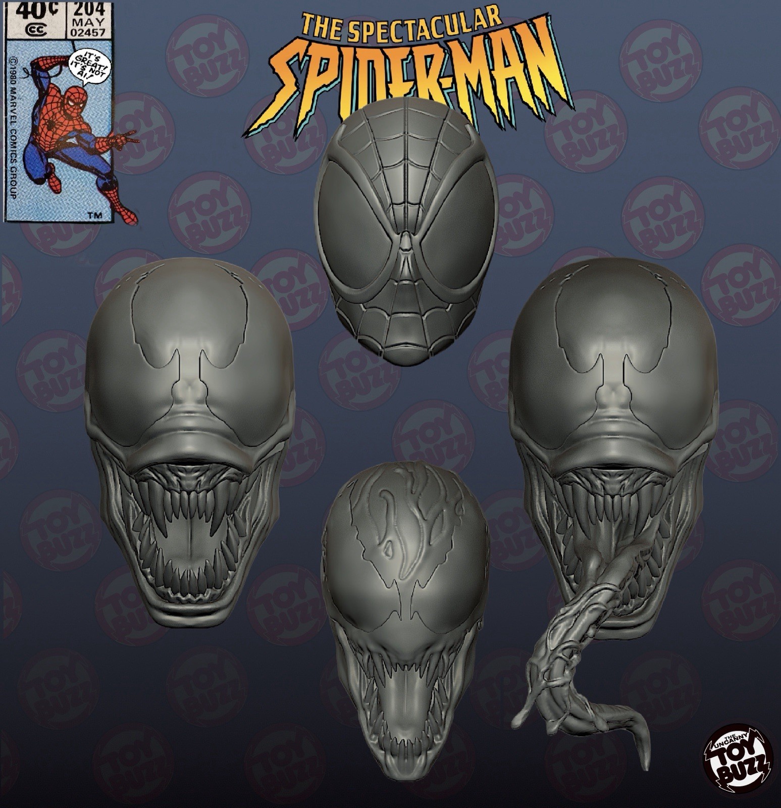 Spiderman Classic Head Pack Custom Marvel Legends Unpainted 1/12 3d ...