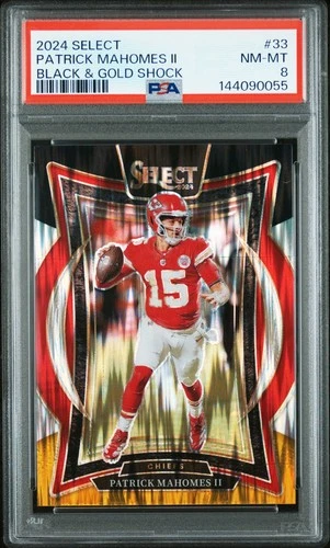 2024 PANINI SELECT BLACK & GOLD SHOCK #33 PATRICK MAHOMES II PSA 8