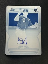 2023 Bowman Chrome Prospects Kyle Harrison #BCP-93 Printing Plate Cyan Auto /1
